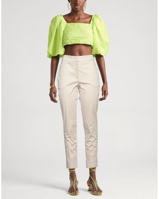 Peserico Natural Cream Pants Cotton, Elastane