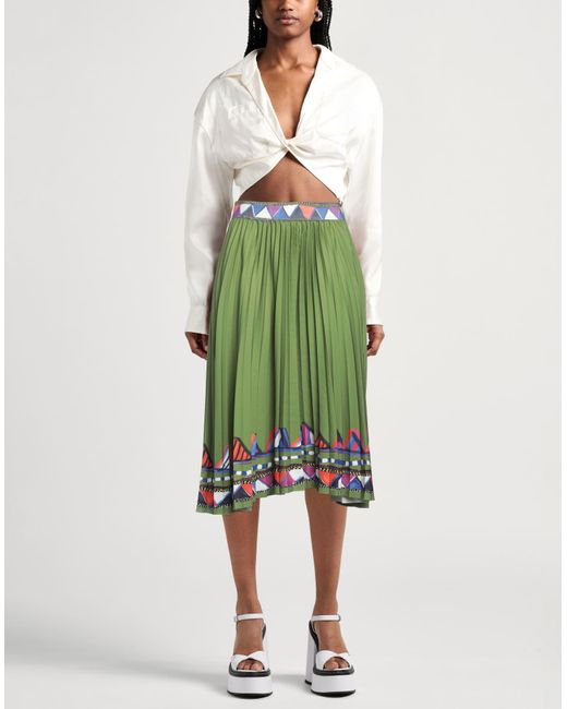 Stella Jean Green Midi Skirt