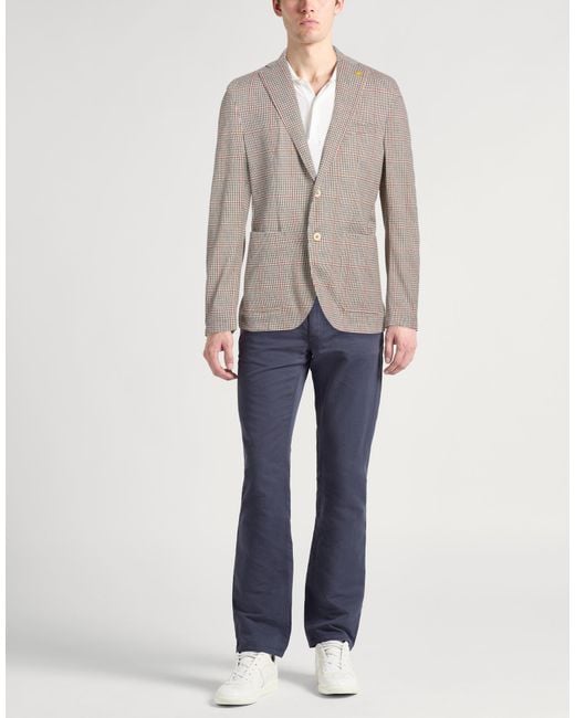 Manuel Ritz Brown Blazer Cotton, Elastane for men