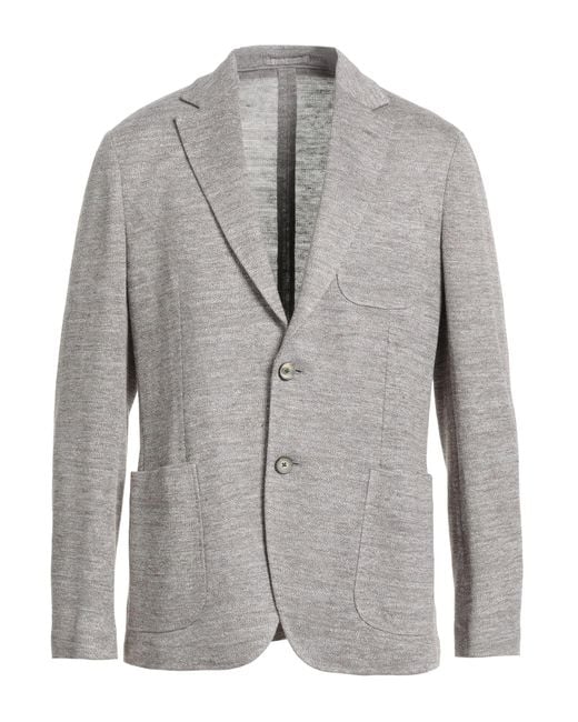 Ferragamo Gray Blazer Linen, Polyamide for men