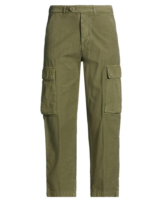 Tela Genova Green Military Pants Cotton for men