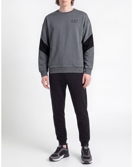 EA7 Gray Sweatshirt Cotton for men