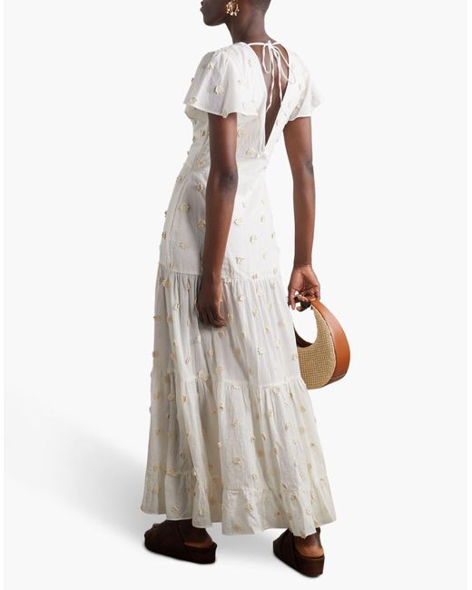 Rixo White Maxi-Kleid