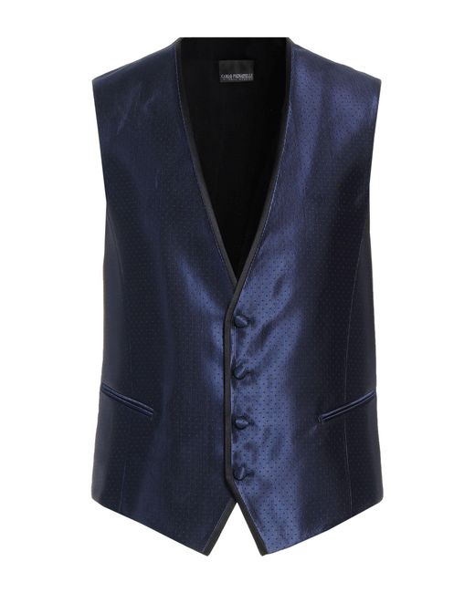 Carlo Pignatelli Blue Tailored Vest Acetate, Polyester, Viscose for men