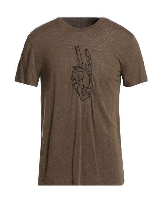 John Varvatos Green Military T-Shirt Tencel, Linen for men