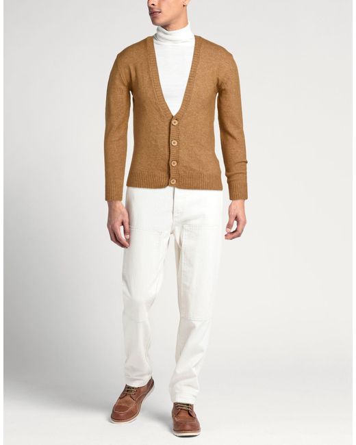 Gazzarrini Brown Cardigan Acrylic, Polyester, Elastane for men