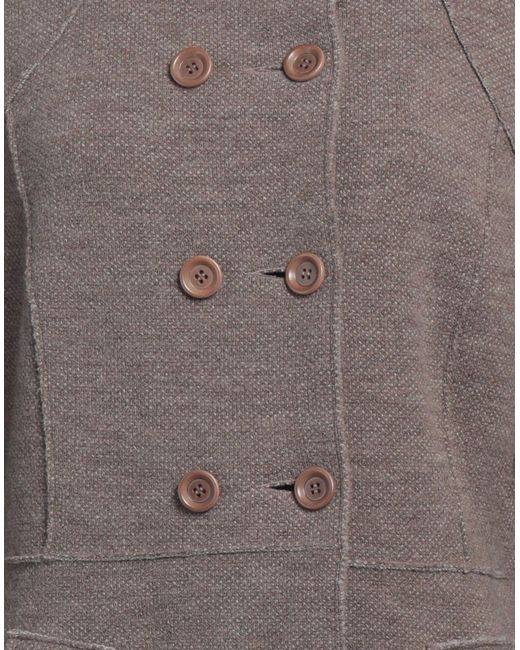 ROSSO35 Gray Khaki Coat Virgin Wool, Polyamide