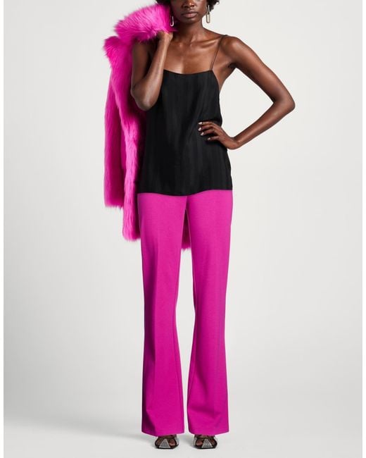 Pinko Pink Plum Pants Viscose, Polyamide, Elastane