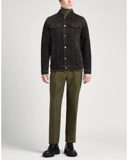Moorer Black Denim Outerwear Cotton, Elastane for men