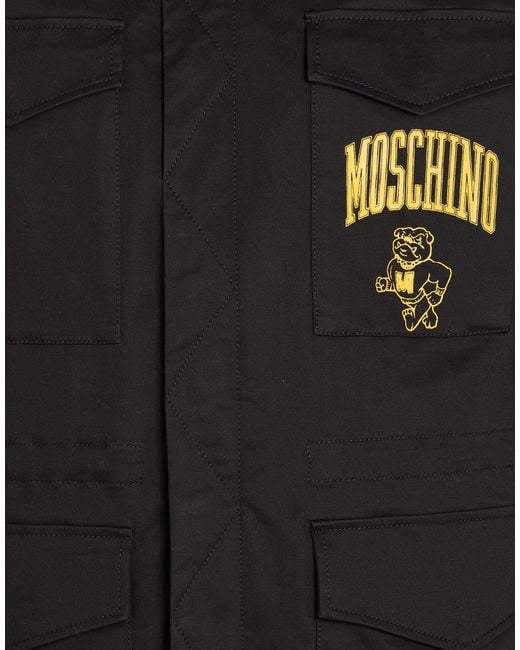 Moschino Black Couture Jacket Cotton, Elastane for men