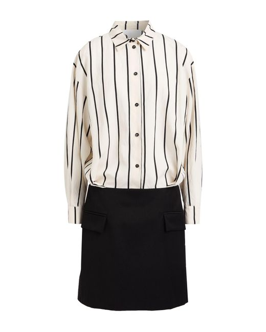 8pm White Midi Dress Viscose, Polyamide, Polyester, Elastane