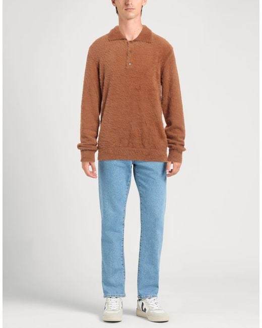 WOOD WOOD Brown Camel Sweater Polyamide for men