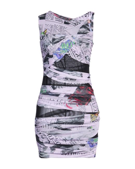 Versace Jeans Couture Blue Lilac Mini Dress Polyester, Elastane, Polyamide