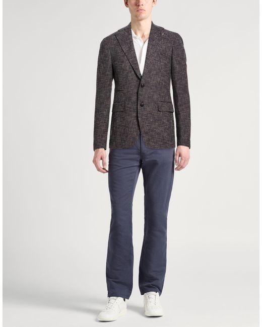 Tagliatore Black Blazer Wool, Polyamide for men