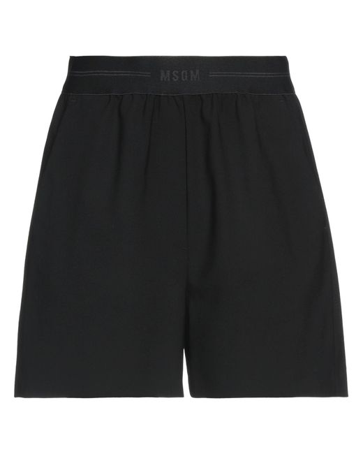 MSGM Black Shorts & Bermuda Shorts