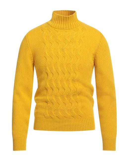 Daniele Alessandrini Yellow Turtleneck Wool, Polyamide for men