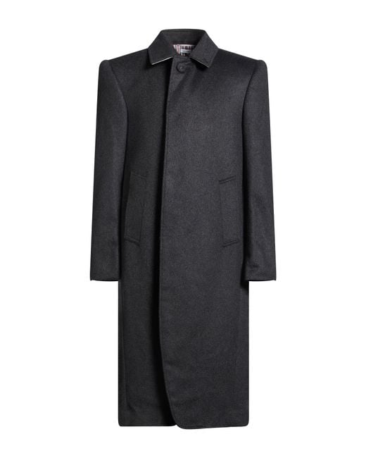 Thom Browne Black Charcoal Coat Cashmere for men
