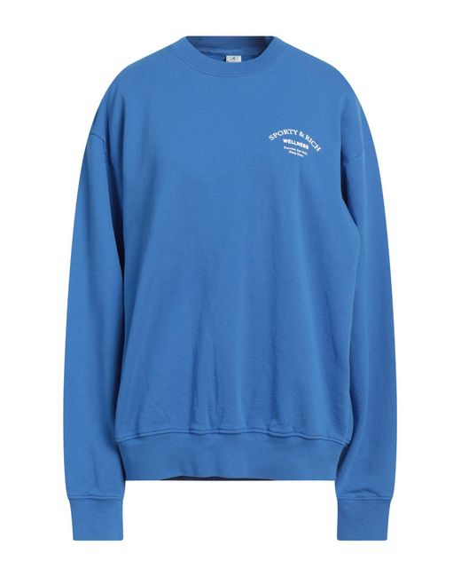 Sporty & Rich Blue Bright Sweatshirt Cotton