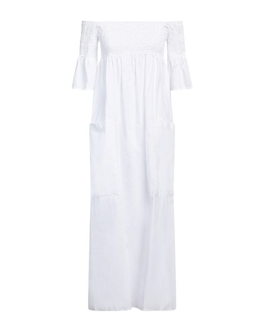 Imperial White Ivory Midi Dress Cotton