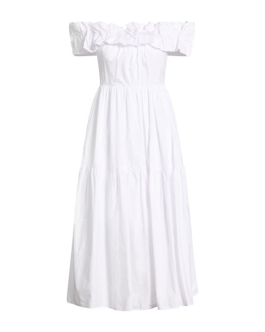 No Secrets White Midi Dresses