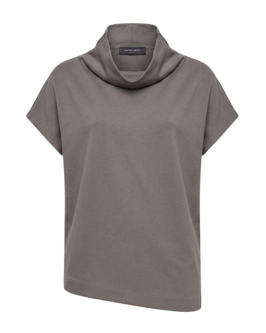 Fabiana Filippi Gray T-Shirt Viscose, Polyamide, Elastane