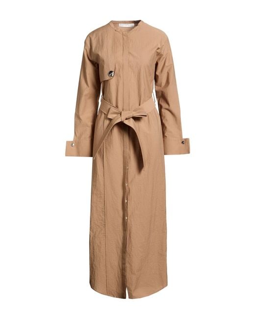 Tela Natural Camel Maxi Dress Cotton, Polyamide