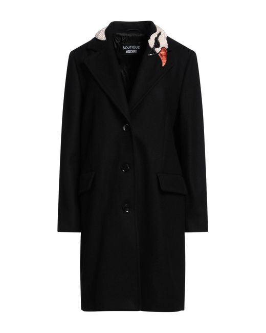 Boutique Moschino Black Coat Wool, Polyamide