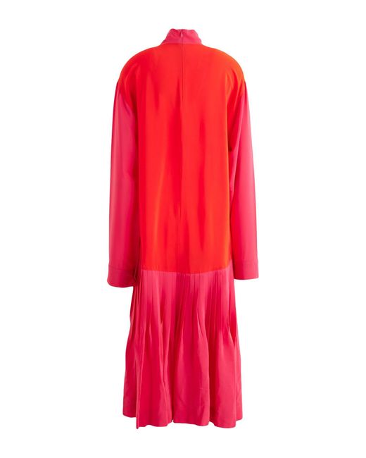 Cedric Charlier Red Midi Dress