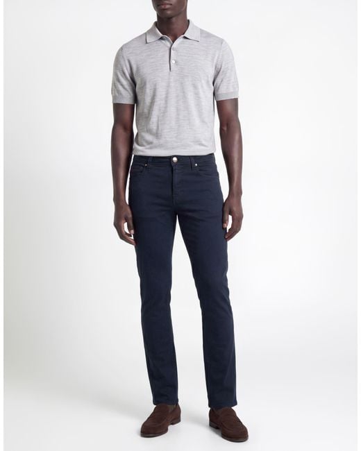 Tramarossa Blue Pants Cotton, Polyester, Elastane for men