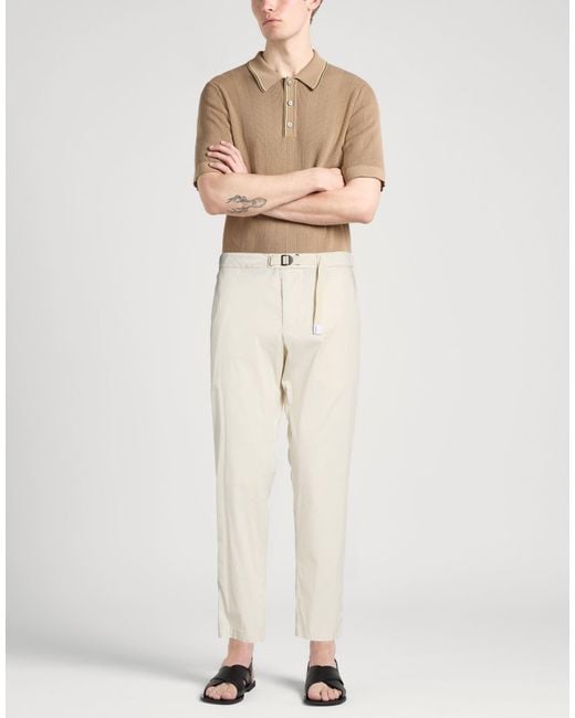 White Sand Natural Pants Cotton, Polyamide, Elastane for men