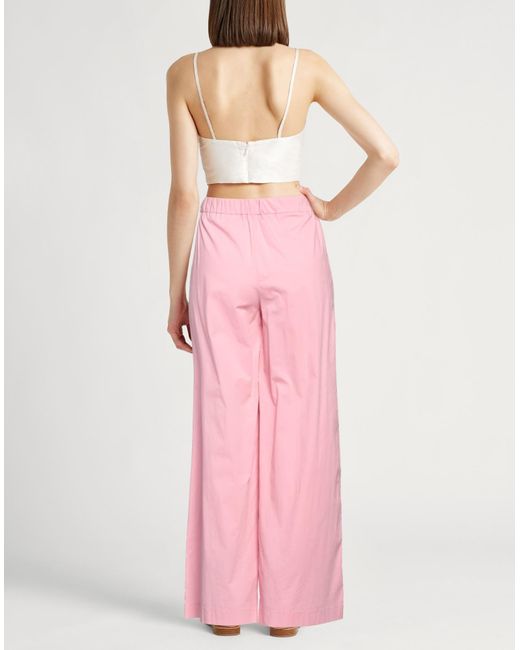 FEDERICA TOSI Pink Wide-Leg Cotton Pants