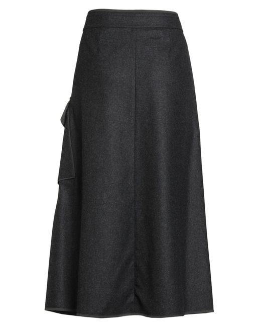 Brunello Cucinelli Black Midi Skirt Virgin Wool
