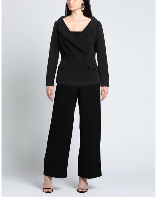 SIMONA CORSELLINI Black Blazer Polyester, Elastane