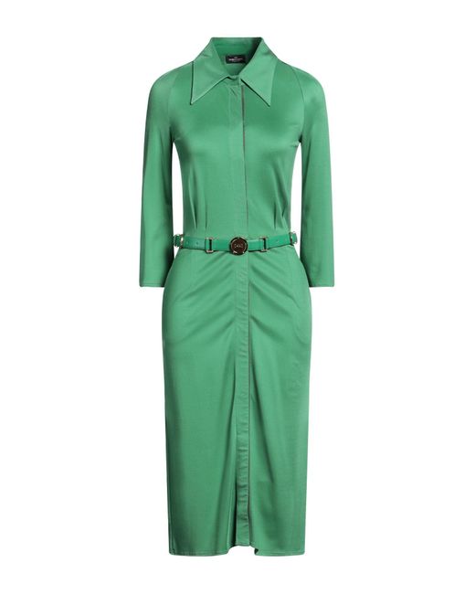 Elisabetta Franchi Green Midi Dress