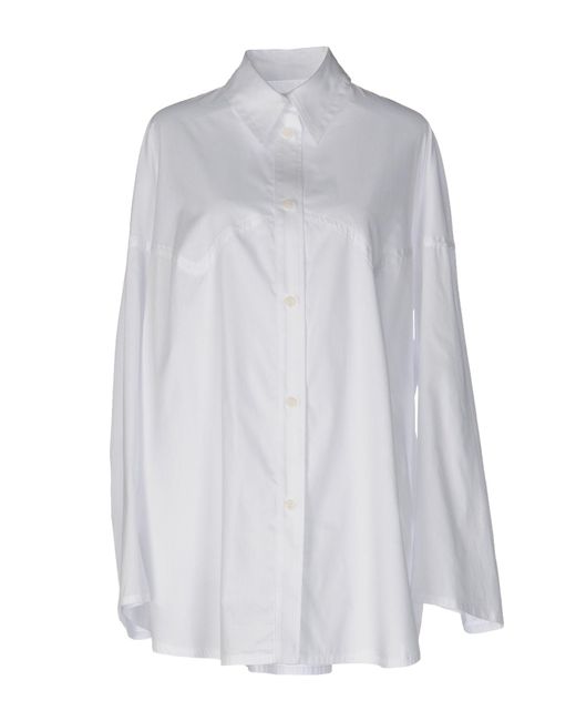 MM6 by Maison Martin Margiela Cotton Shirt in White - Lyst