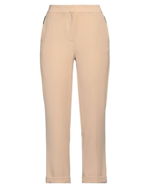 SIMONA CORSELLINI Natural Pants Polyester, Elastane