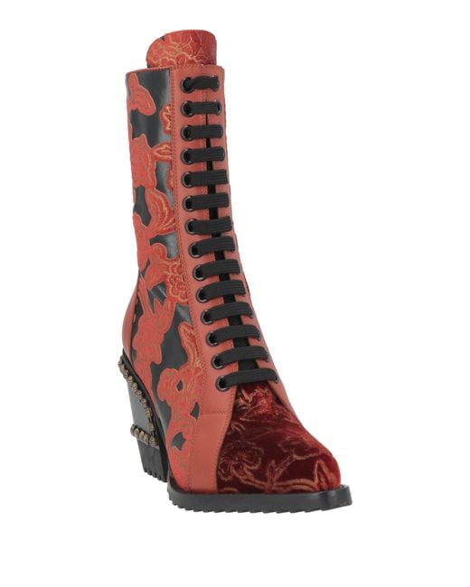 Chloé Red Ankle Boots