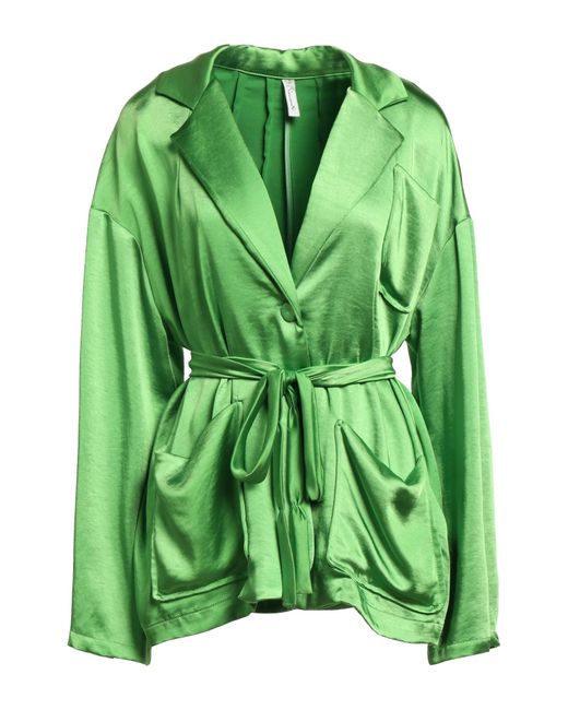 Souvenir Clubbing Satin Suit Jacket in Green Lyst UK
