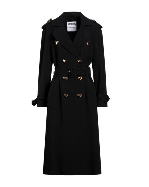 Moschino Black Overcoat & Trench Coat