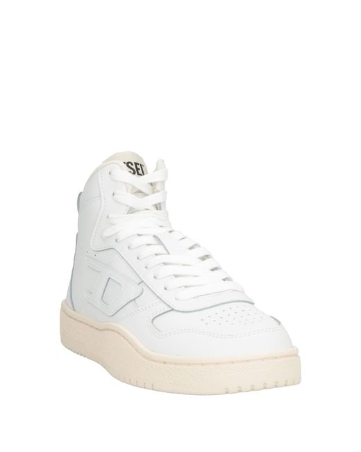 DIESEL White Sneakers Cow Leather for men