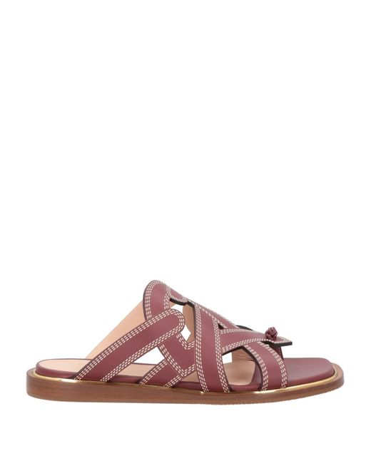 Bally Pink Chocolate Thong Sandal Cow Leather