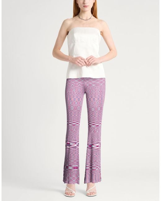 Etro Purple Pants Silk, Polyamide, Elastane