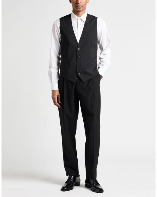 Dolce & Gabbana Black Tailored Vests for men