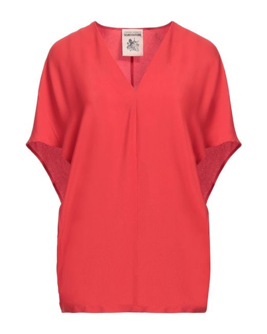 Semicouture Red Top Acetate, Silk