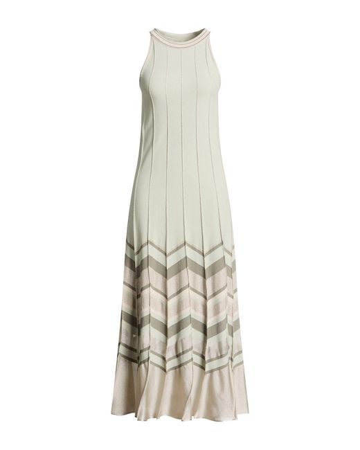 D.exterior White Midi Dress Viscose, Elastane, Polyamide, Polyester