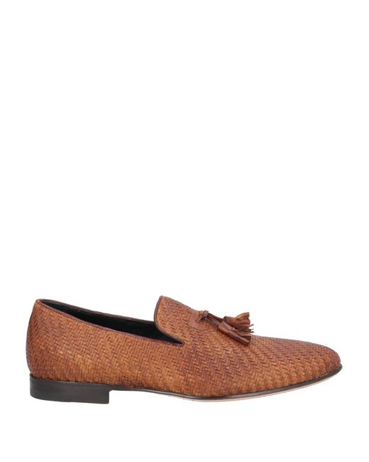 A.Testoni Brown Tan Loafers Leather for men