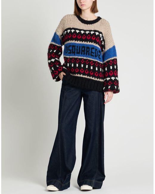 DSquared² Blue Sweater Alpaca Wool, Polyamide