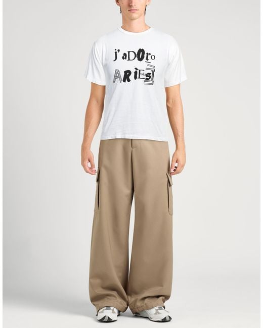Aries White T-Shirt Cotton for men