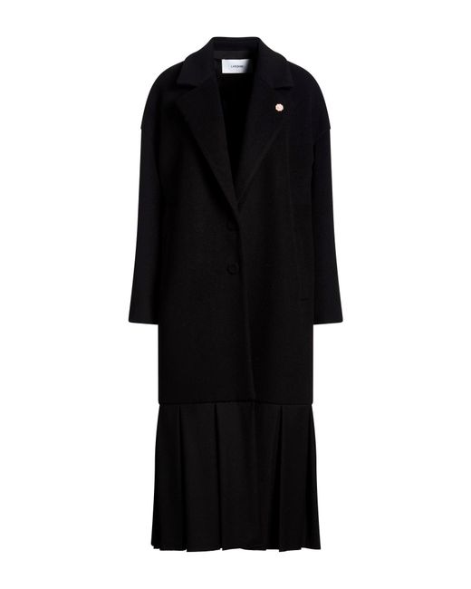 Lardini Black Coat Wool