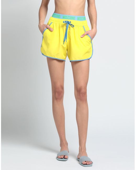 Moschino Yellow Beach Shorts And Trousers